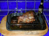 Top sirloin roast out of the oven