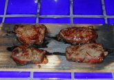 Planked filet mignon out of oven